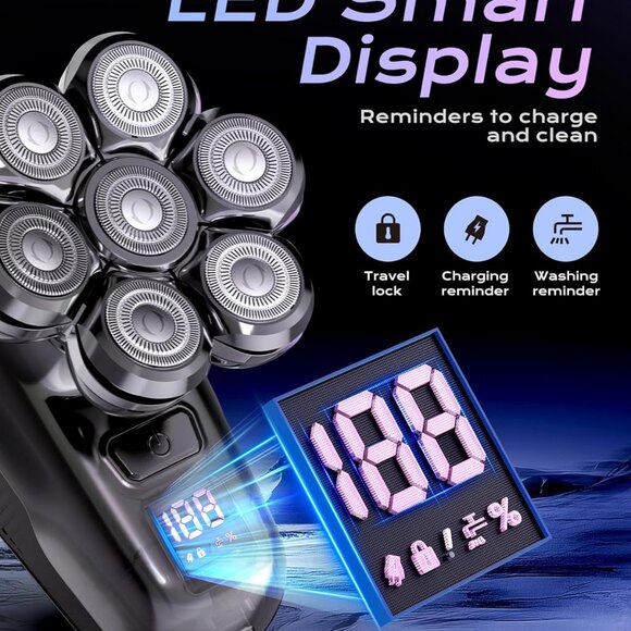 Head Shavers for Bald Men - 5-in-1 Electric Head Shaver Grooming Kit - Picture 5 of 9